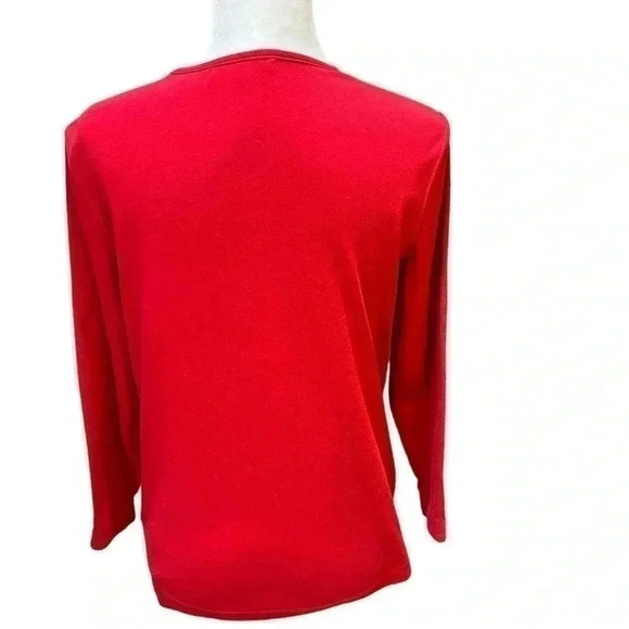 Mercer Street Studio Christmas Cat Trio Red Long Sleeve Size S - Picture 4 of 7